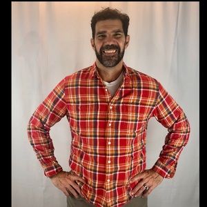J. Crew Plaid Cotton Button Down Shirt Size XL